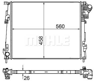 Mahle Kühler, Motorkühlung [Hersteller-Nr. CR1237000S] für Nissan, Opel, Renault von MAHLE