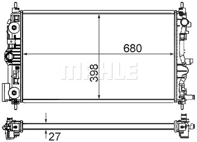 Mahle Kühler, Motorkühlung [Hersteller-Nr. CR1238000S] für Chevrolet von MAHLE