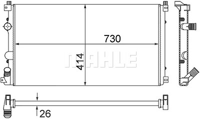 Mahle Kühler, Motorkühlung [Hersteller-Nr. CR1683000S] für Renault, Opel, Nissan von MAHLE