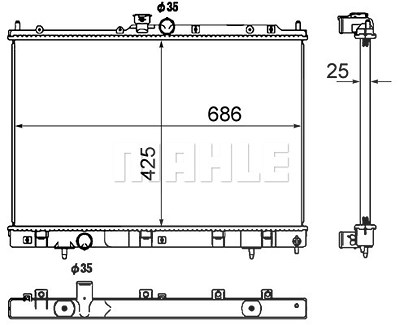 Mahle Kühler, Motorkühlung [Hersteller-Nr. CR1883000S] für Mitsubishi von MAHLE