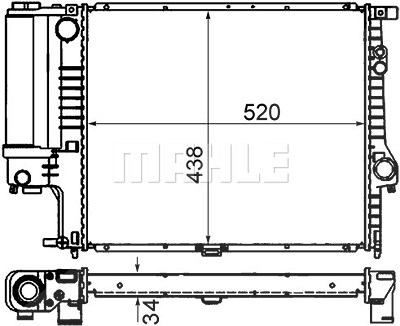 Mahle Kühler, Motorkühlung [Hersteller-Nr. CR244001S] für BMW von MAHLE