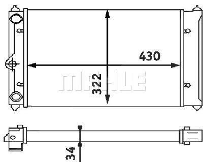 Mahle Kühler, Motorkühlung [Hersteller-Nr. CR408000S] für VW von MAHLE