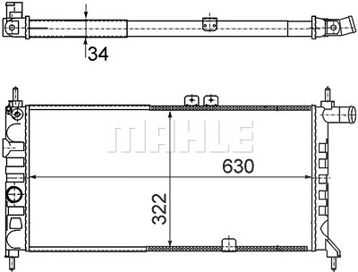 Mahle Kühler, Motorkühlung [Hersteller-Nr. CR441000S] für Opel von MAHLE