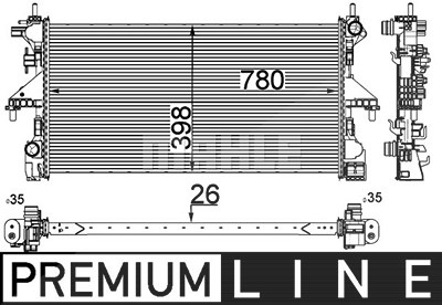 Mahle Kühler, Motorkühlung [Hersteller-Nr. CR808000P] für Fiat von MAHLE