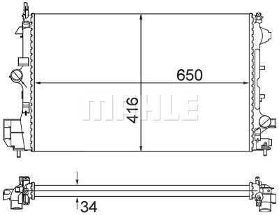 Mahle Kühler, Motorkühlung [Hersteller-Nr. CR835001S] für Opel, Fiat von MAHLE