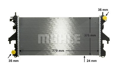 Mahle Kühler, Motorkühlung [Hersteller-Nr. CR881000P] für Citroën, Fiat, Peugeot von MAHLE