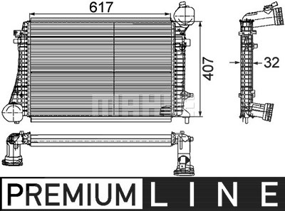 Mahle Ladeluftkühler [Hersteller-Nr. CI166000P] für Audi, Seat, Skoda, VW von MAHLE