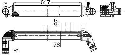 Mahle Ladeluftkühler [Hersteller-Nr. CI516000S] für Audi, Seat, Skoda, VW von MAHLE