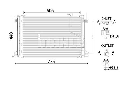 MAHLE AC 786 000S Kondensator Klimaanlage mit Trockner u.a. passend für MERCEDES C-KLASSE (W204) von MAHLE