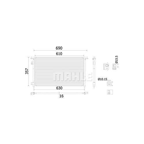 MAHLE AC 909 000S Kondensator Klimaanlage u.a. passend für HONDA CIVIC VII Hatchback (EU/ EP/ EV) von MAHLE