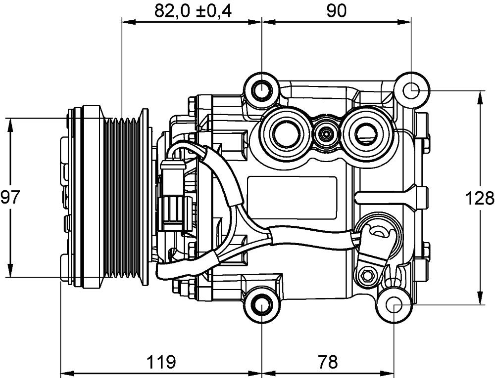 MAHLE ACP 22 000P Kompressor Klimaanlage Keilrippenriemenscheibe 97MMu.a. passend für FORD FOCUS I von MAHLE