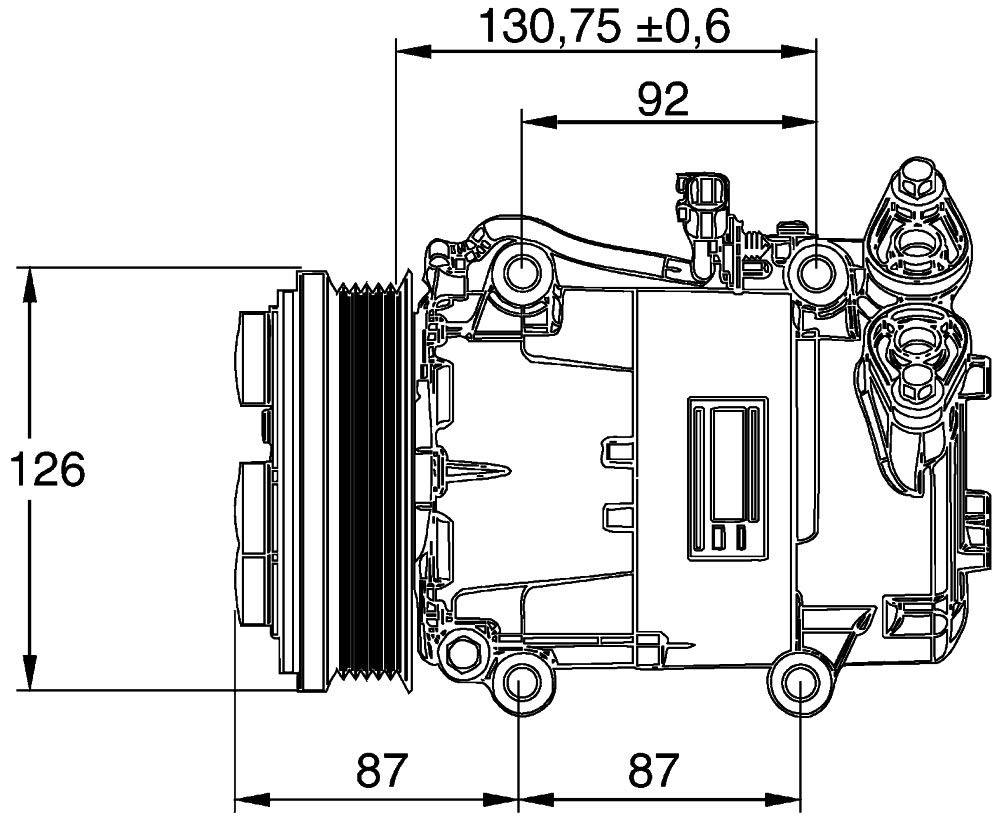 MAHLE ACP 54 000P Kompressor Klimaanlage Keilrippenriemenscheibe 120MMu.a. passend für VOLVO V50 (545) von MAHLE