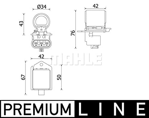 MAHLE CFR 2 000P E/C-Lüfterregler und -widerstand BEHR PREMIUM LINE von MAHLE