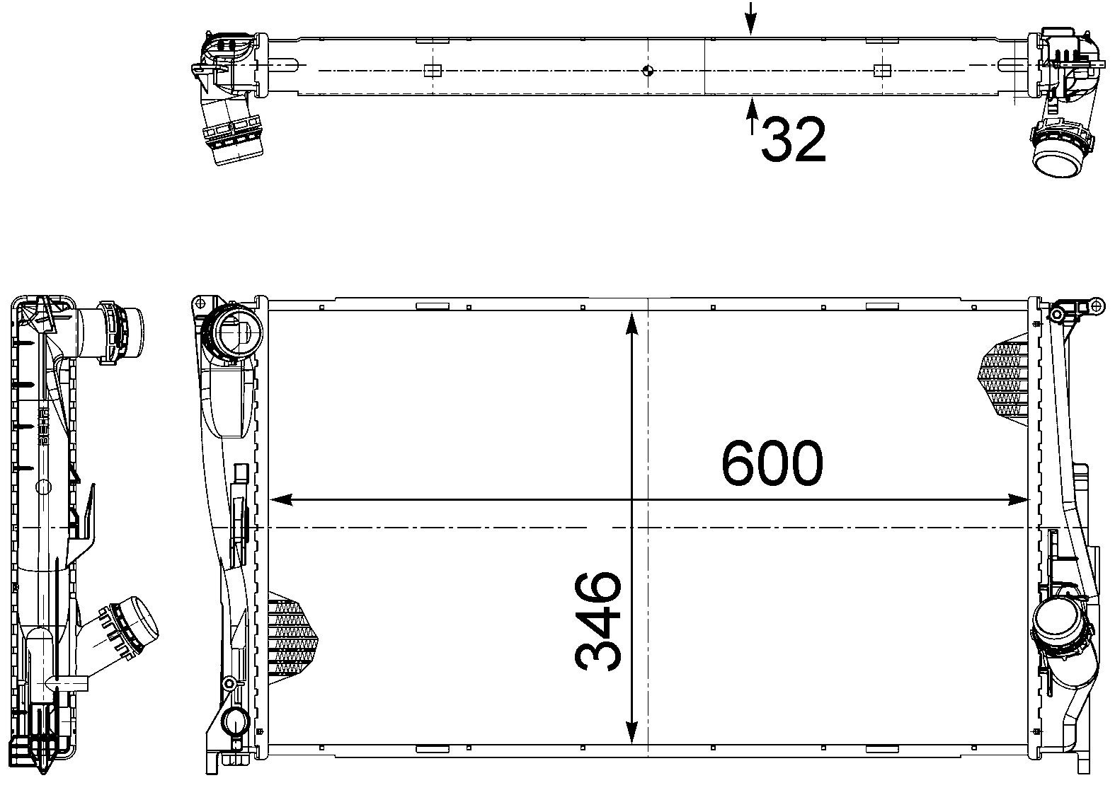 MAHLE CR 1083 000S Kühler Motorkühlung mit Schrauben u.a. passend für BMW X1 (E84) von MAHLE