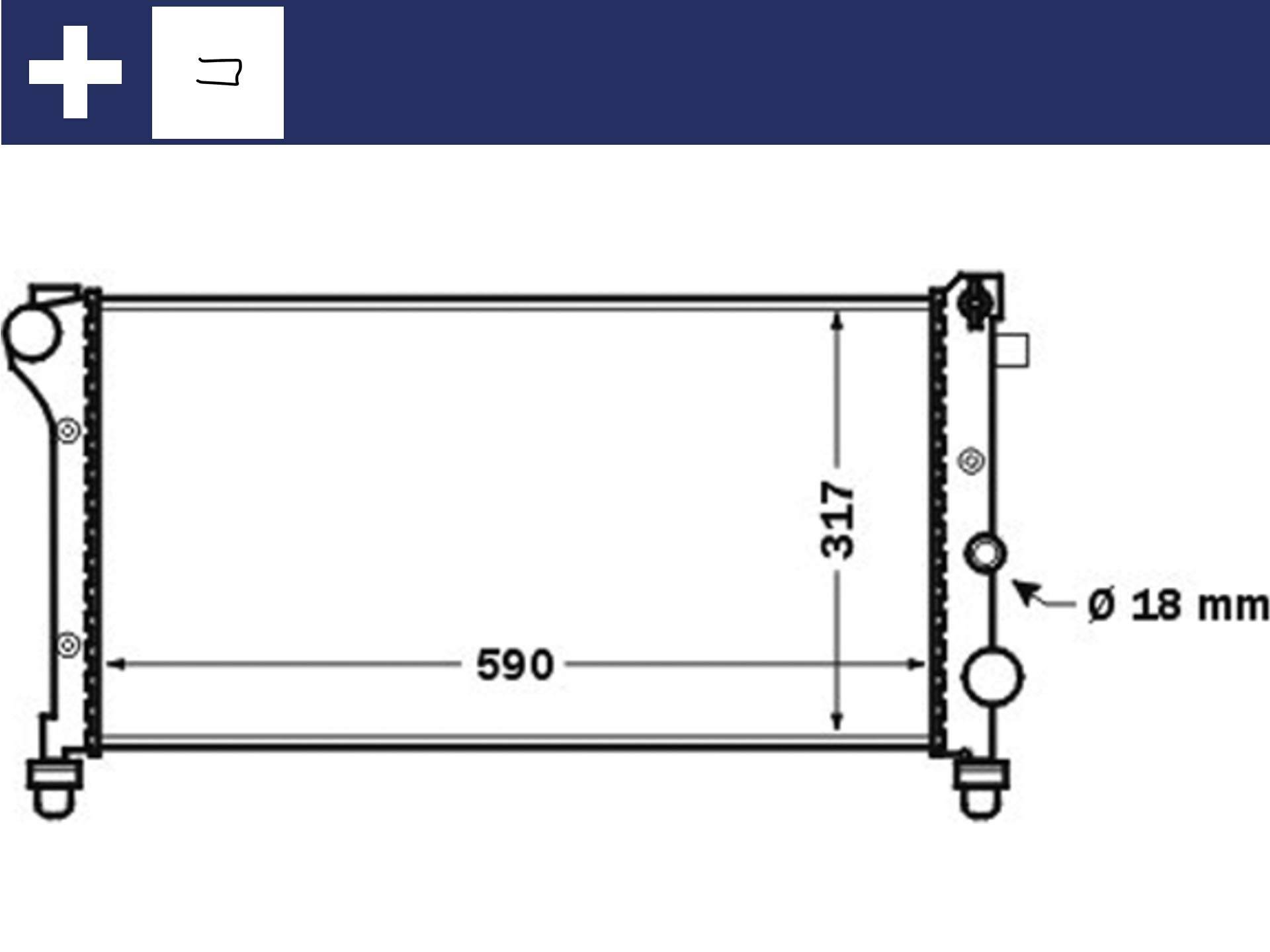 MAHLE CR 1452 000S Kühler Motorkühlung mit Halter mit Schraube u.a. passend für FIAT PANDA Kasten von MAHLE