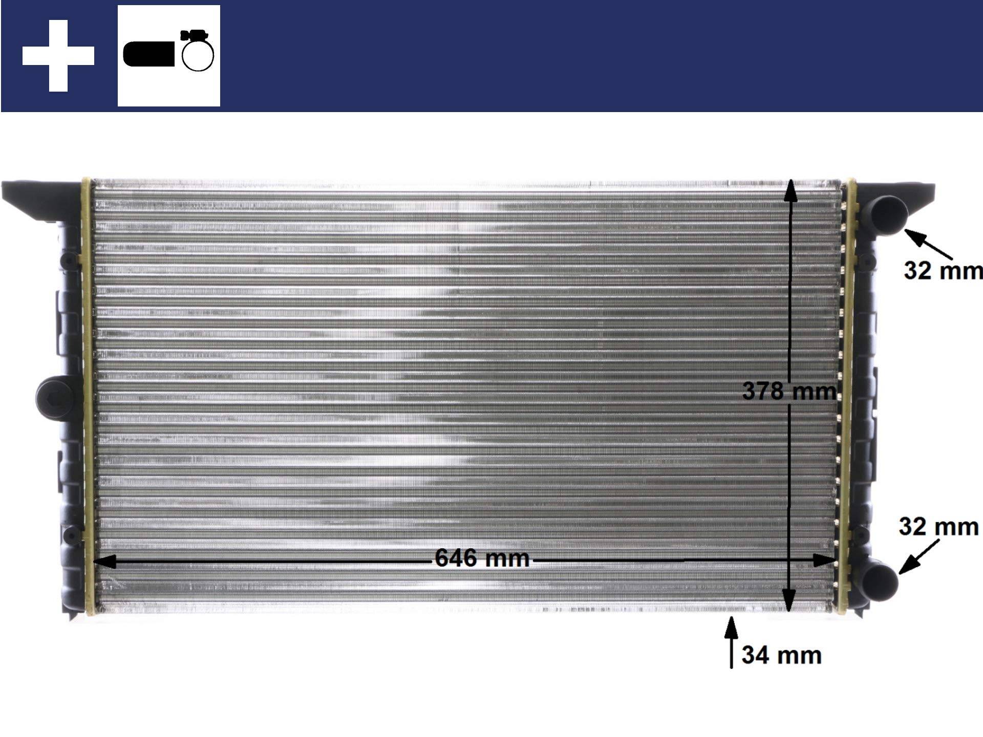 MAHLE CR 1534 000S Kühler Motorkühlung mit Schraube u.a. passend für VW SHARAN (7M8/ 7M9/ 7M6) von MAHLE