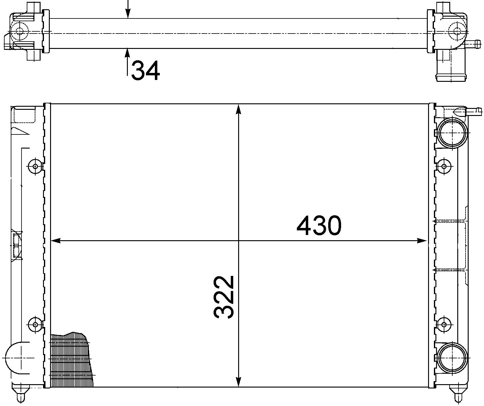 MAHLE CR 343 000S Kühlmittelkühler BEHR von MAHLE