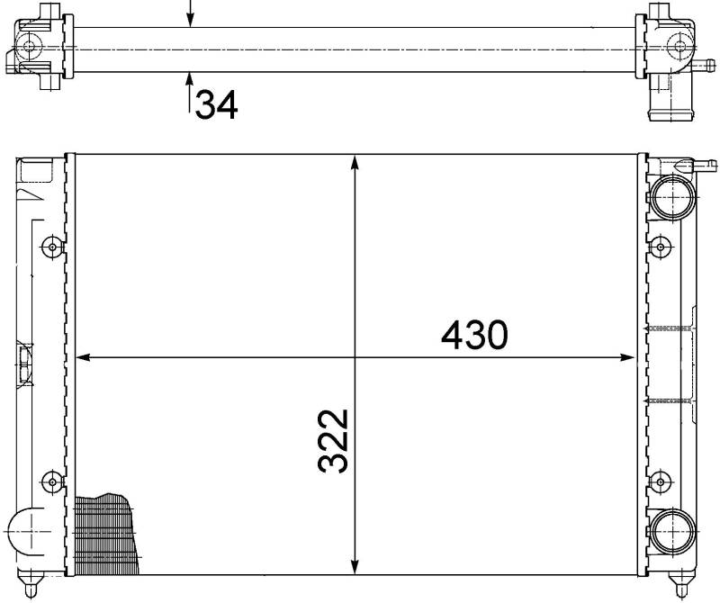 MAHLE CR 343 000S Kühlmittelkühler BEHR von MAHLE