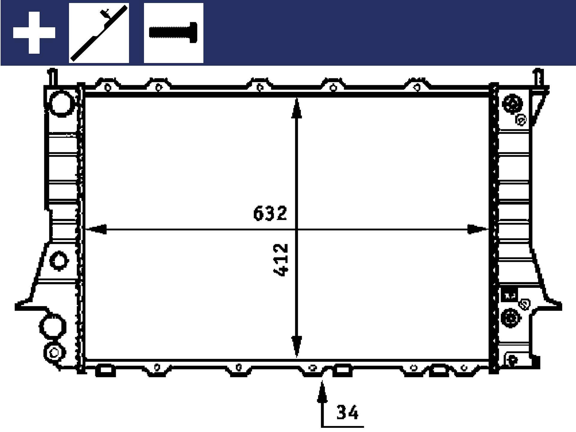 MAHLE CR 413 000S Kühlmittelkühler BEHR von MAHLE