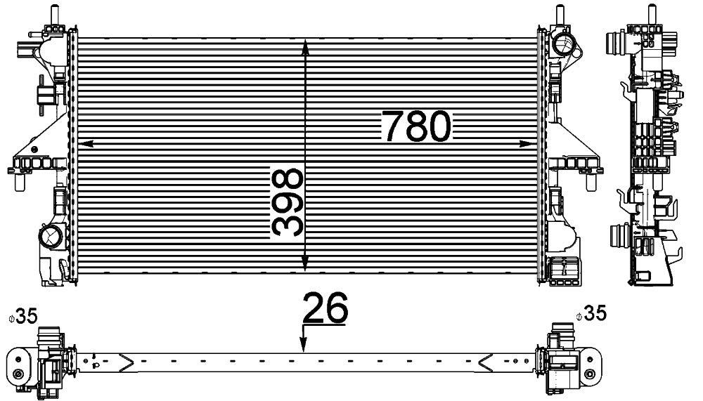 MAHLE CR 808 000P Kühlmittelkühler BEHR PREMIUM LINE von MAHLE