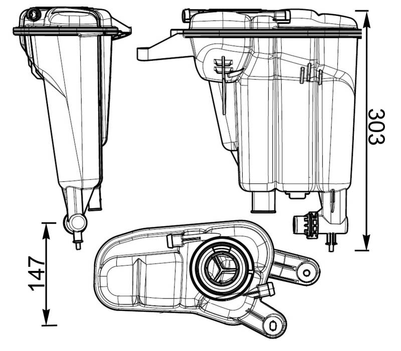 MAHLE CRT 95 000S Ausgleichsbehälter Kühlmittel mit Sensor u.a. passend für A4 B8 (8K2) von MAHLE