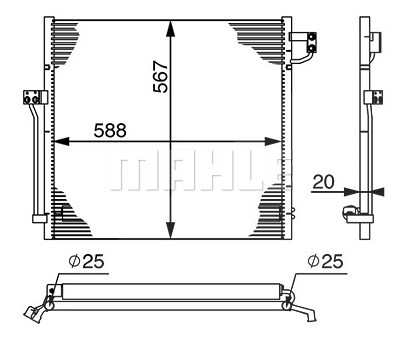 Mahle Kondensator, Klimaanlage [Hersteller-Nr. AC41000S] für Mercedes-Benz von MAHLE