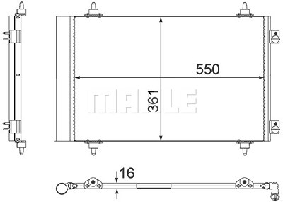 Mahle Kondensator, Klimaanlage [Hersteller-Nr. AC487000S] für Citroën, Fiat, Lancia, Peugeot, Toyota von MAHLE