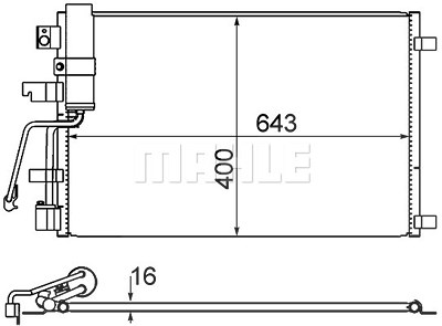 Mahle Kondensator, Klimaanlage [Hersteller-Nr. AC607001S] für Nissan von MAHLE