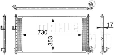 Mahle Kondensator, Klimaanlage [Hersteller-Nr. AC674000S] für Nissan von MAHLE