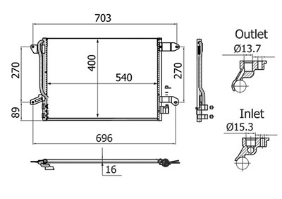 Mahle Kondensator, Klimaanlage [Hersteller-Nr. AC864001S] für VW von MAHLE