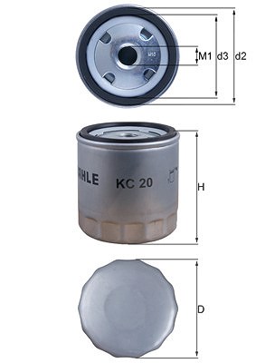 Mahle Kraftstofffilter [Hersteller-Nr. KC20] für Ford, Piaggio von MAHLE