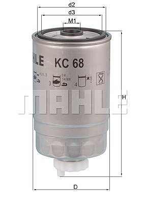 Mahle Kraftstofffilter [Hersteller-Nr. KC68] für Opel von MAHLE