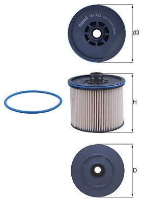 Mahle Kraftstofffilter [Hersteller-Nr. KX652D] für Citroën, Opel, Peugeot, Toyota von MAHLE