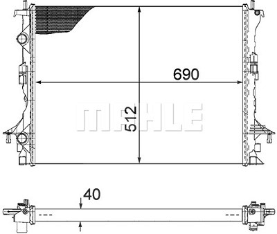 Mahle Kühler, Motorkühlung [Hersteller-Nr. CR1092000P] für Renault von MAHLE