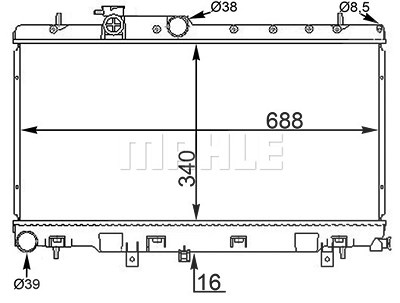 Mahle Kühler, Motorkühlung [Hersteller-Nr. CR1560000S] für Subaru von MAHLE