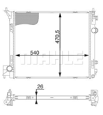 Mahle Kühler, Motorkühlung [Hersteller-Nr. CR1595000S] für Nissan von MAHLE