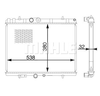 Mahle Kühler, Motorkühlung [Hersteller-Nr. CR1600000S] für Citroën, Peugeot von MAHLE