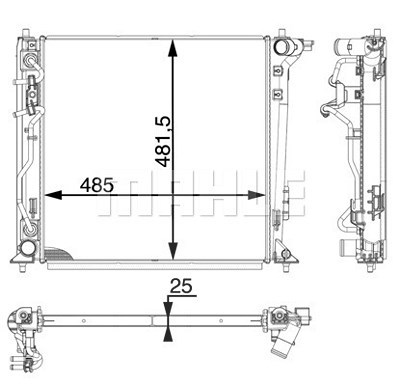 Mahle Kühler, Motorkühlung [Hersteller-Nr. CR1977000P] für Hyundai von MAHLE