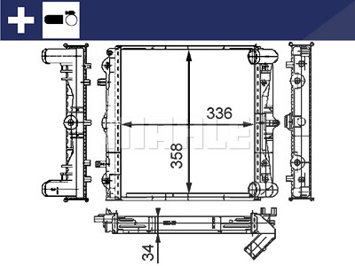 Mahle Kühler, Motorkühlung [Hersteller-Nr. CR383000S] für Porsche von MAHLE