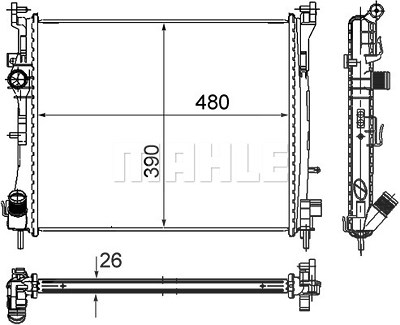 Mahle Kühler, Motorkühlung [Hersteller-Nr. CR947000S] für Renault von MAHLE