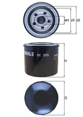 Mahle Ölfilter [Hersteller-Nr. OC205] für Ford, Honda, Hyundai, Isuzu, Kia, Lotus, Mazda, Mitsubishi, Nissan, Opel, Proton, Subaru, Suzuki von MAHLE