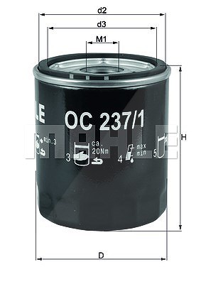 Mahle Ölfilter [Hersteller-Nr. OC237/1] für Austin, Land Rover, Mg, Morris, Rover von MAHLE