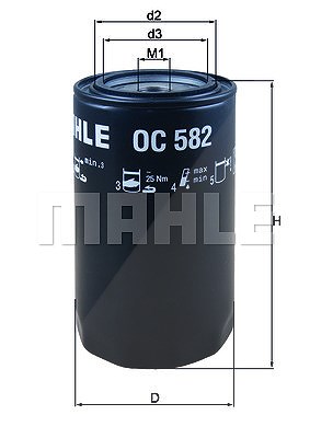 Mahle Ölfilter [Hersteller-Nr. OC582] für Iveco von MAHLE