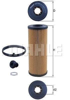 Mahle Ölfilter [Hersteller-Nr. OX1351D] für Genesis, Hyundai, Kia von MAHLE