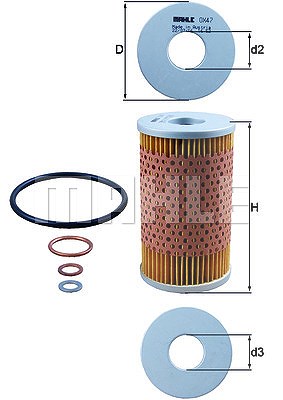 Mahle Ölfilter [Hersteller-Nr. OX47D] für Mercedes-Benz von MAHLE