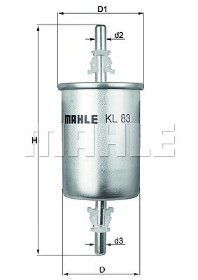 Mahle Kraftstofffilter [Hersteller-Nr. KL83] für Alfa Romeo, Cadillac, Fiat, Hyundai, Jaguar, Lancia, Opel, Proton, Saab, Vauxhall von MAHLE