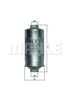 Mahle Kraftstofffilter [Hersteller-Nr. KL5] für Alfa Romeo, Audi, Citroën, Ferrari, Fiat, Ford, Lancia, Peugeot, Porsche, Renault, Saab, Volvo, VW von MAHLE