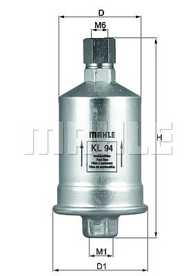 Mahle Kraftstofffilter [Hersteller-Nr. KL94] für Alfa Romeo, Autobianchi, Fiat, Lancia, Lotus, Saab von MAHLE