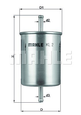 Mahle Kraftstofffilter [Hersteller-Nr. KL2] für Ford, Audi, VW, Seat, Skoda von MAHLE