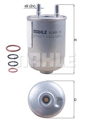 Mahle Kraftstofffilter [Hersteller-Nr. KL485/15D] für BMW, Renault von MAHLE